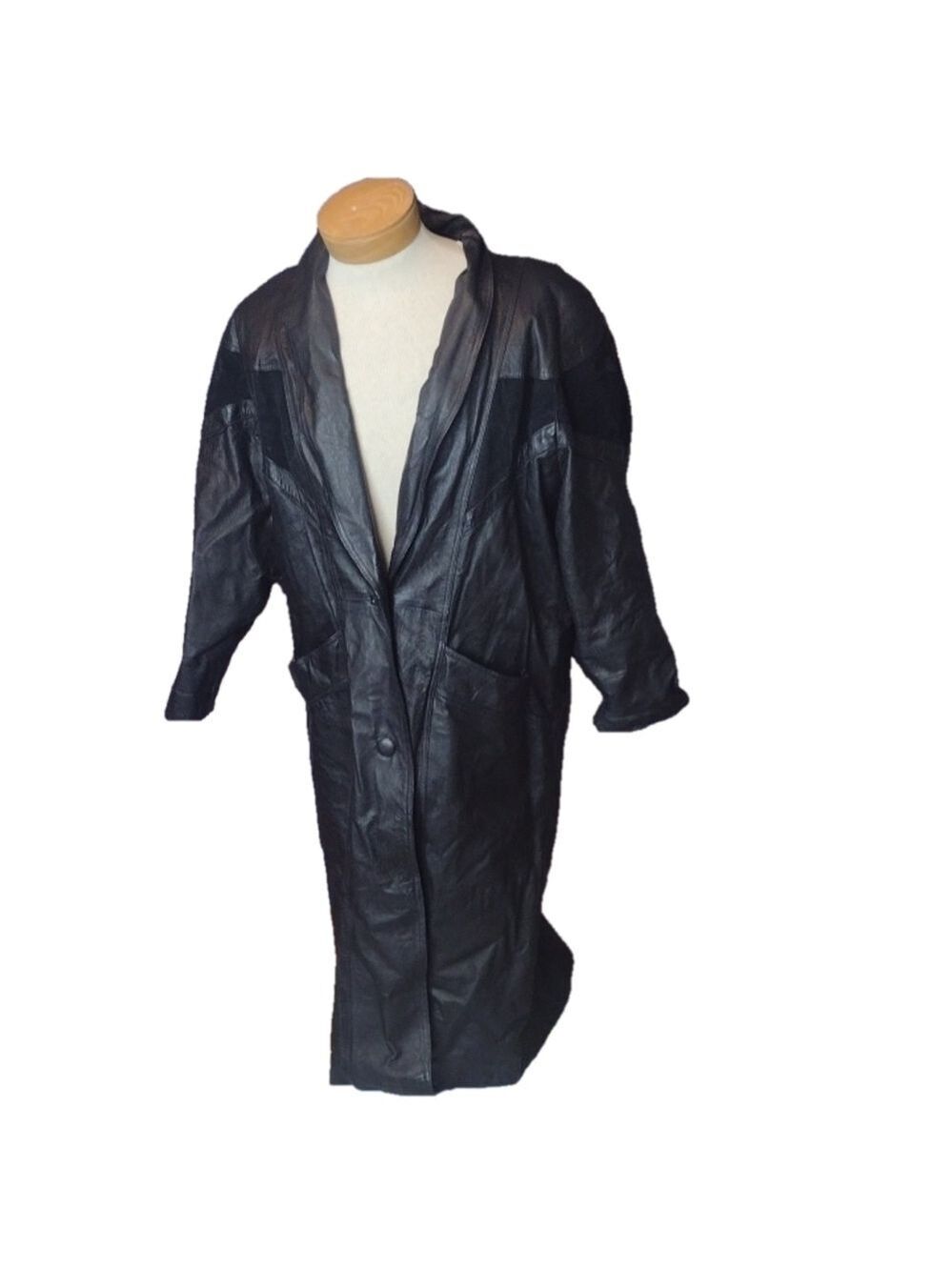 Direct action new York vintage black leather coat size large